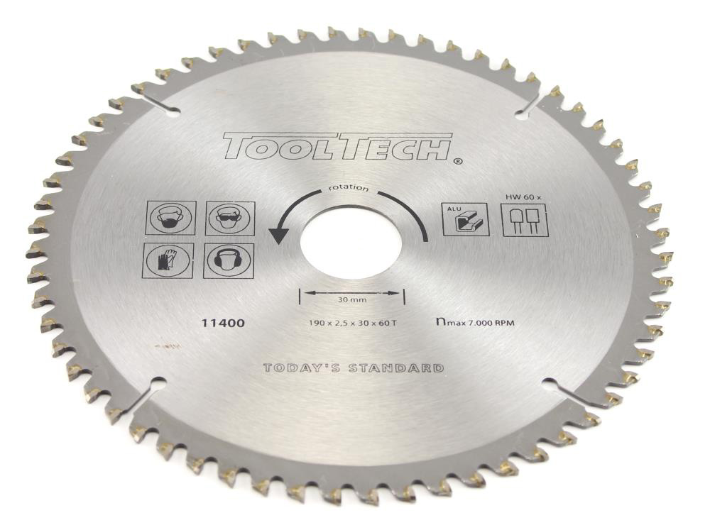 Disco de corte 190 x 2.4 x 30 mm x 60T para metal NF y PVC