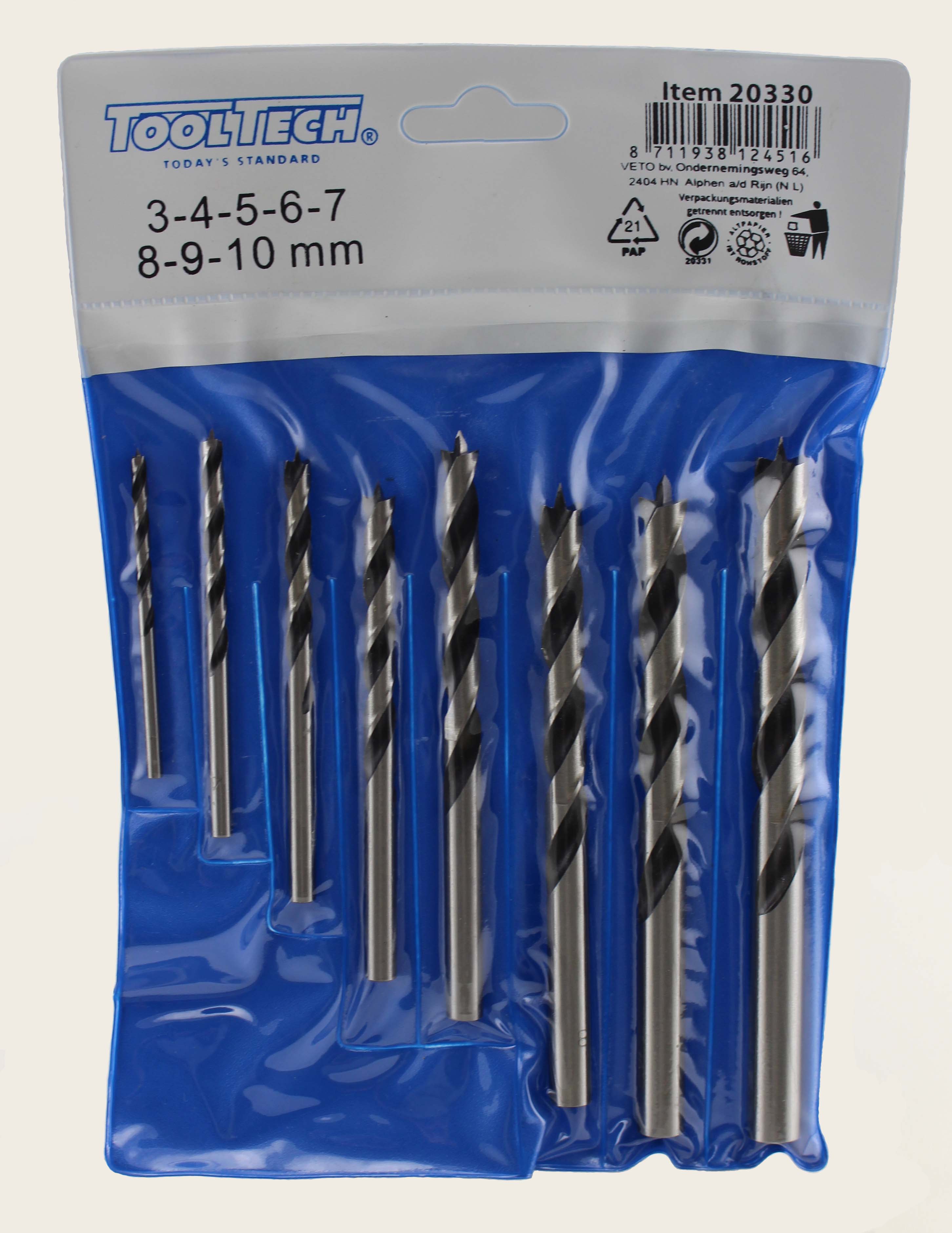 Forage du bois 3-4-5-6-7-8-9-10 mm