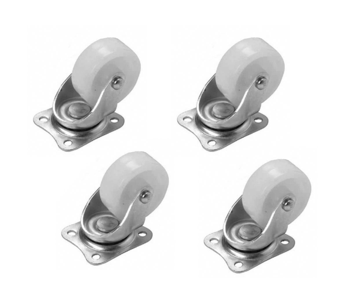 4x rueda pivotante nylon 40 mm blanco