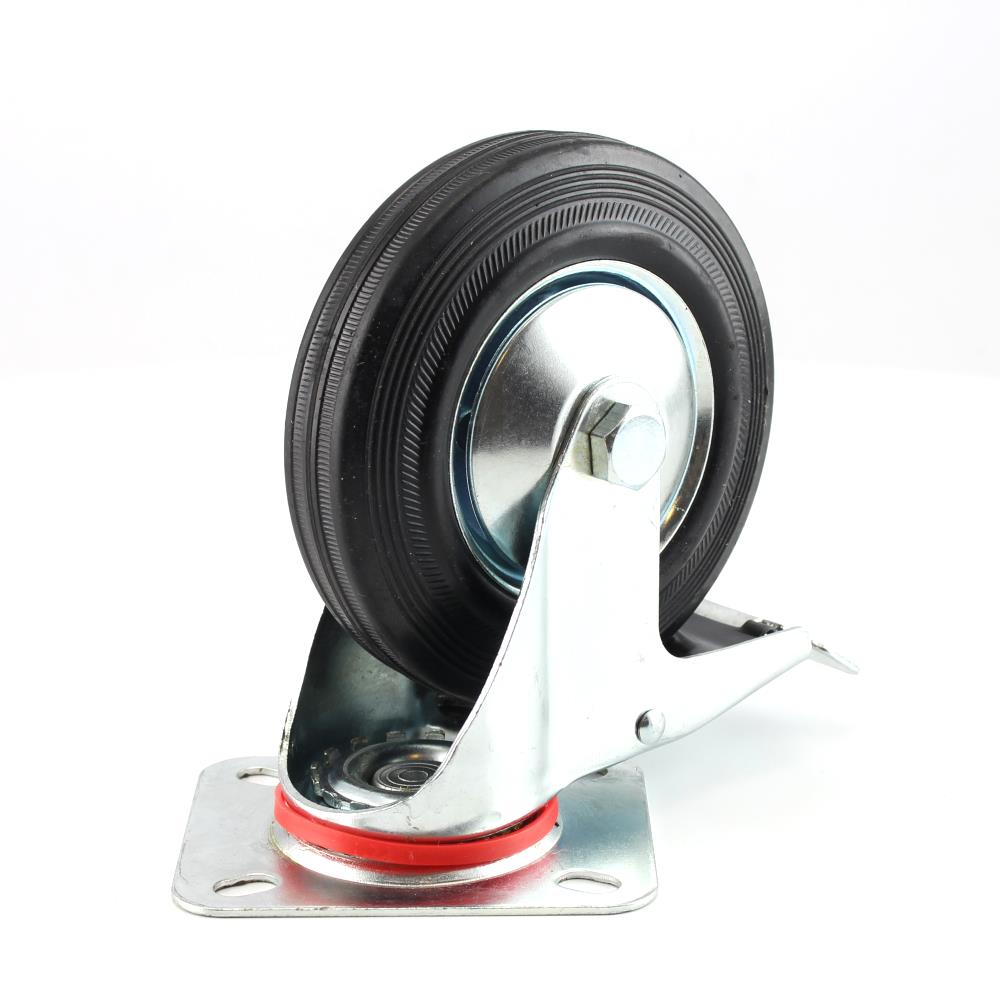 Swivel caster with brake metal 125 mm